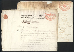 714 ARGENTINA: 2 Documents Of 1848 With Different Marks: "Mueran Los Salvajes Unitarios"" And ""Mueran Los Salvajes Asqu - Other & Unclassified