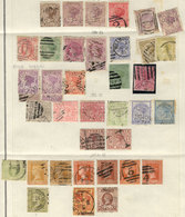 722 AUSTRALIA: VICTORIA: Lot Of Several Dozens Stamps On Album Pages, Including Good Values, And Some Interesting Cancel - Oblitérés