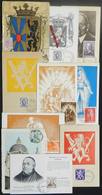 778 BELGIUM: 10 Maximum Cards Of 1940/56, Varied Topics: Coats Of Arms, Famous Persons, Prisoners Of War, Etc., Fine To  - Altri & Non Classificati