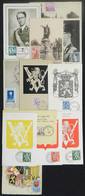 779 BELGIUM: 12 Maximum Cards Of 1941/59, Varied Topics: Architecture, Royalty, Famous Persons, Coats Of Arms, Etc., Fin - Altri & Non Classificati