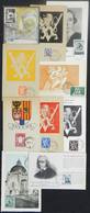 784 BELGIUM: 10 Maximum Cards Of 1939/56, Varied Topics: Coats Of Arms, Famous Persons, Royalty, War, Architecture, Etc. - Sonstige & Ohne Zuordnung