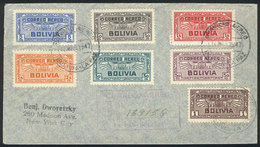 822 BOLIVIA: Sc.C35/C41, Complete Set Of 7 Values On A Registered Cover Sent To USA On 12/JUL/1947, VF! - Bolivia