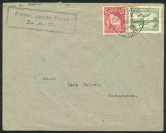 839 BOLIVIA: 16/AU/1930: Potosí - Cochabamba First Airmail, Arrival Backstamp, Fine Quality! - Bolivie