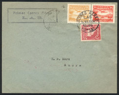 840 BOLIVIA: 16/AU/1930: Potosí - Sucre First Airmail, With Arrival Backstamp, VF Quality! - Bolivie