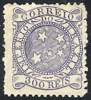 868 BRAZIL: Sc.94, 1887 300r. Mint Lightly Hinged, Very Fresh, Excellent Quality! - Autres & Non Classés