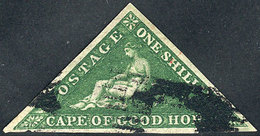 966 CAPE OF GOOD HOPE: Sc.6a, 1855/8 1Sh. Dark Green, ""anchor"" Cancel, Very Fine Quality, Catalog Value US$600." - Sonstige - Afrika