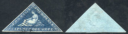 969 CAPE OF GOOD HOPE: Sc.2a, 1853 4p. Dark Blue, Very Bluish Paper, Used, VF Quality! - Africa (Other)