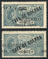 975 CAPE VERDE: 2 Stamps Overprinted In 1921, Both With Overprint VARIETIES (inverted Etc.), VF Quality! - Kaapverdische Eilanden