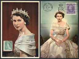 994 CANADA: Queen Elizabeth II, 2 Maximum Cards Of 1953, One With First Day Postmark (and Small Defects On Back) - Maximumkaarten