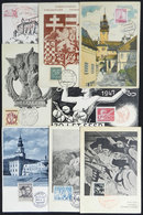 1008 CZECHOSLOVAKIA: 8 Maximum Cards Of 1937/50, Varied Topics: Landscapes, Russian Revolution, Sports, Politics, Etc.,  - Autres & Non Classés