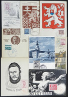 1009 CZECHOSLOVAKIA: 8 Maximum Cards Of 1933/48, Varied Topics: Industry, Coats Of Arms, Russian Revolution, Children, P - Other & Unclassified