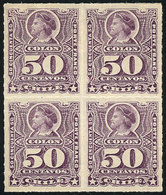 1039 CHILE: Yv.30 (Sc.35), Handsome Mint Block Of 4 (lower Stamps MNH), Very Fresh, Excellent Quality! - Cile