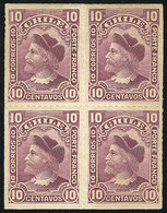 1040 CHILE: Yv.37 (Sc.42), Mint Block Of 4 Of VF Quality (1 Stamp MNH), Very Nice! - Chile
