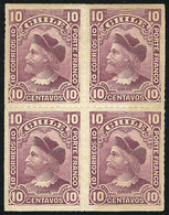 1040 CHILE: Yv.37 (Sc.42), Mint Block Of 4 Of VF Quality (1 Stamp MNH), Very Nice! - Chili