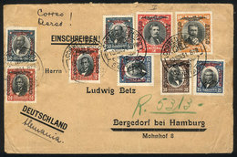 1065 CHILE: Airmail Cover Sent From Santiago To Germany On 10/NO/1931 With Beautiful Multicolor Postage Of Overprinted S - Cile