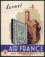 1068 CHILE: Brochure Of Air France Advertising Trips To Israel, Excellent Quality, Rare! - Chile
