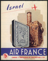 1068 CHILE: Brochure Of Air France Advertising Trips To Israel, Excellent Quality, Rare! - Chili