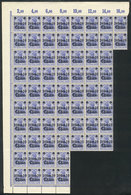 1086 CHINA - GERMAN OFFICES: Sc.40, 1905 Provisional Of 10c. Unwatermarked, Beautiful Block Of 66 Stamps (large Part Of  - Deutsche Post In China