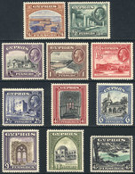 1089 CYPRUS: Sc.125/135, 1934 Buildings, Complete Set Of 11 Values, Many Are Unmounted Including The High Value, The Res - Other & Unclassified