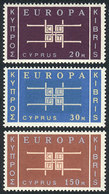 1094 CYPRUS: Sc.224/231, 1963 Topic Europa, Compl. Set Of 3 Unmounted Values, Excellent Quality, Catalog Value US$54.75 - Altri & Non Classificati