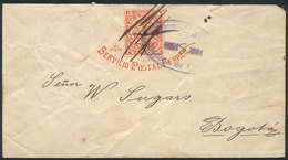 1096 COLOMBIA: 5c. ""Serovico Postal Ferreo"" Stationery Cover Sent To Bogotá In MAY/1894, With Violet Oval ""Ferrocarri - Colombie