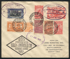 1098 COLOMBIA: EXPRESO TOBON Combined With DO-X FLIGHT From Brazil To Trinidad: Cover Sent From Rio De Janeiro (4/AU/193 - Kolumbien