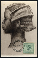 1113 BELGIAN CONGO: Baluba Woman, Ethnics, Maximum Card Of FE/1934, The Stamp With Little Staining On The Perforations - Sonstige & Ohne Zuordnung