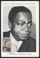 1127 IVORY COAST: President Houphouet-Boigny, Maximum Card Of 1961, VF Quality - Côte D'Ivoire (1960-...)