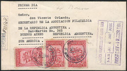 1133 COSTA RICA: FDC Cover Sent From San José To Argentina On 6/JUL/1942, With Censor Label At Left, Very Nice! - Costa Rica