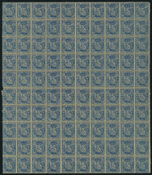 1141 CUBA: Yvert 76, 1894 20c. Blue, Fantastic Block Of 100 Examples, Unmounted, Excellent Quality (2 Stamps With Minor  - Telegraph