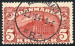 1150 DENMARK: Sc.82, 1912 5Kr. General Post Office, Used, Very Fine Quality! - Other & Unclassified