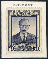 1171 ECUADOR: Year 1944, 30c. President Ibarra, SPECIMEN Of Waterlow & Sons Ltd. In A Color Different From The Adopted O - Ecuador