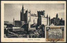 1207 SPAIN: SEGOVIA: Alcazar, Maximum Card Of AU/1938, With Stain Spots On Back - Maximum Kaarten