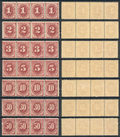 1240 UNITED STATES: Sc.J22/J28, 1891 Complete Set Of 7 Values In STRIPS OF 4, The Stamps At The Left And Right Ends With - Portomarken