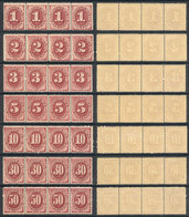 1240 UNITED STATES: Sc.J22/J28, 1891 Complete Set Of 7 Values In STRIPS OF 4, The Stamps At The Left And Right Ends With - Strafport