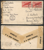 1251 UNITED STATES: FRANCE - ARGENTINA: Cover (including Its Long Letter Of Several Pages) Sent By An American Soldier I - Marcophilie