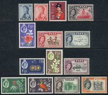 1265 FIJI: Sc.176/189, 1962/7 Birds, Flowers, Complete Set Of 14 Unmounted Values, Excellent Quality, Catalog Value US$6 - Fiji (...-1970)