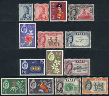 1265 FIJI: Sc.176/189, 1962/7 Birds, Flowers, Complete Set Of 14 Unmounted Values, Excellent Quality, Catalog Value US$6 - Fidji (...-1970)