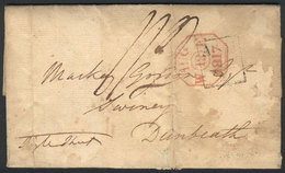 1316 GREAT BRITAIN: Entire Letter Dated 12/AU/1817, Interesting Postal Markings. Stained But Very Interesting! - ...-1840 Voorlopers