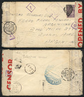 1322 GREAT BRITAIN: Cover Sent From The War Front To Argentina, Franked With 3p. With Mute ""dotted Lozenge Diamond"" Ca - ...-1840 Prephilately