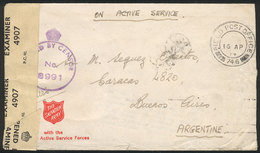 1323 GREAT BRITAIN: Cover Sent To Argentina On 16/AP/1944 With Military Free Frank, Cancelled 'FIELD POST OFFICE 756', C - ...-1840 Vorläufer