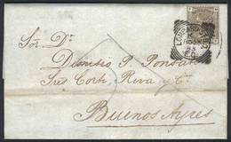 1343 GREAT BRITAIN: 23/NO/1883 LONDON - ARGENTINA: Folded Letter Franked By Sc.84 Plate 18, Cancelled LOMBARD ST. B.O. - - ...-1840 Vorläufer
