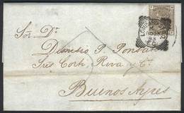 1343 GREAT BRITAIN: 23/NO/1883 LONDON - ARGENTINA: Folded Letter Franked By Sc.84 Plate 18, Cancelled LOMBARD ST. B.O. - - ...-1840 Prephilately