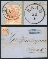 1398 HUNGARY: 30/JA/1858 SZENT MIKLÓS - Raab, Commercial Invoice Franked With Austrian Stamp Of 3Kr., With Neat Datestam - Autres & Non Classés