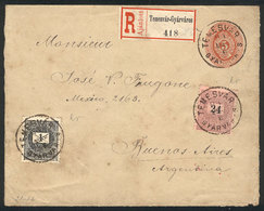 1404 HUNGARY: 6/MAY/1894 TEMESVÁR-GYÁRVÁROS - Argentina: 5k. Stationery Envelope + Additional Postage (total 30k.), Sent - Other & Unclassified