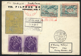 1419 HUNGARY: 22/AU/1938 Budapest - Bratislava, Card Flown On Special Flight, With Cinderella, Arrival To Bratislava And - Altri & Non Classificati