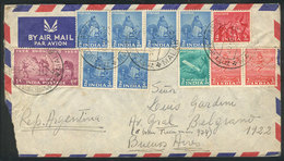 1427 INDIA: Airmail Cover Sent From Malabar To Argentina On 30/MAY/1955 With Nice Franking! - Luftpost