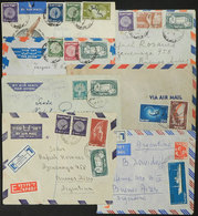 1445 ISRAEL: 7 Covers Sent To Argentina Between 1950 And 1955 With Good Postages, Several With Minor Opening Defects But - Andere & Zonder Classificatie