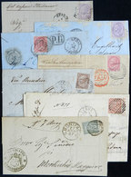 1460 ITALY: Group Of 7 Folded Covers Or Entire Letters Used Between 1867 And 1887 With Varied Postages, Interesting Canc - Ohne Zuordnung