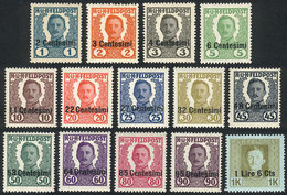 1497 ITALY - AUSTRO-HUNGARIAN OCCUPATION: Sc.N20/N33, 1918 Complete Set Of 14 Values, Mint Lightly Hinged, VF Quality, C - Unclassified